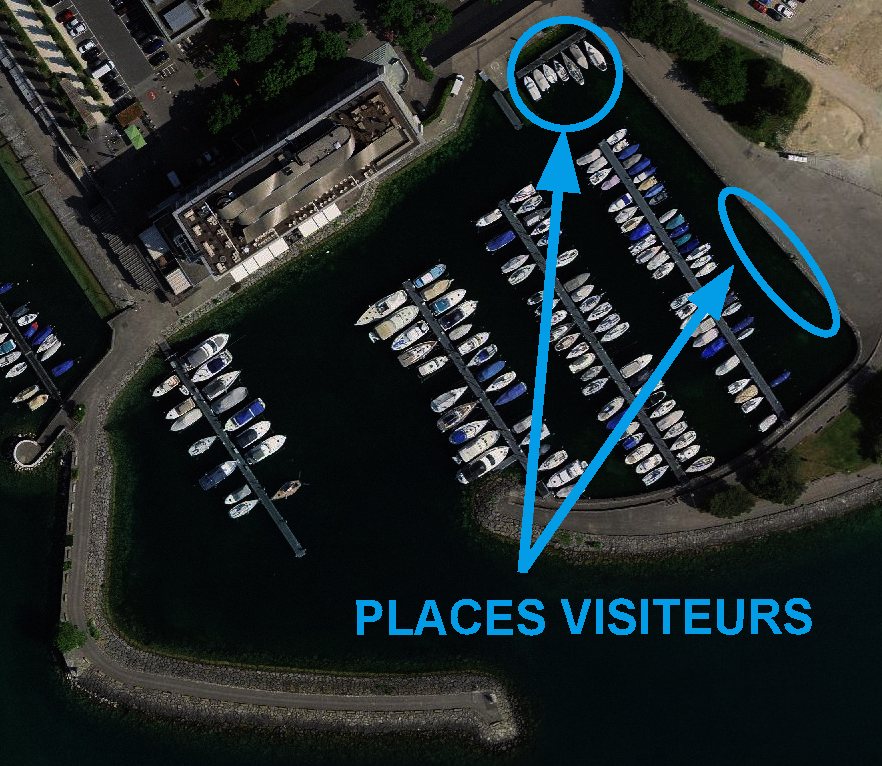 Les places visiteurs au port des Jeunes-Rives