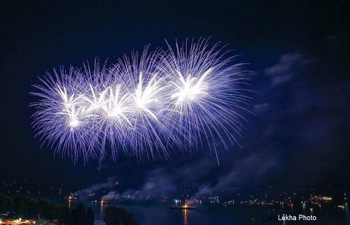 Une image du feu d'artifice du 1er Août de 2017 sur le lac