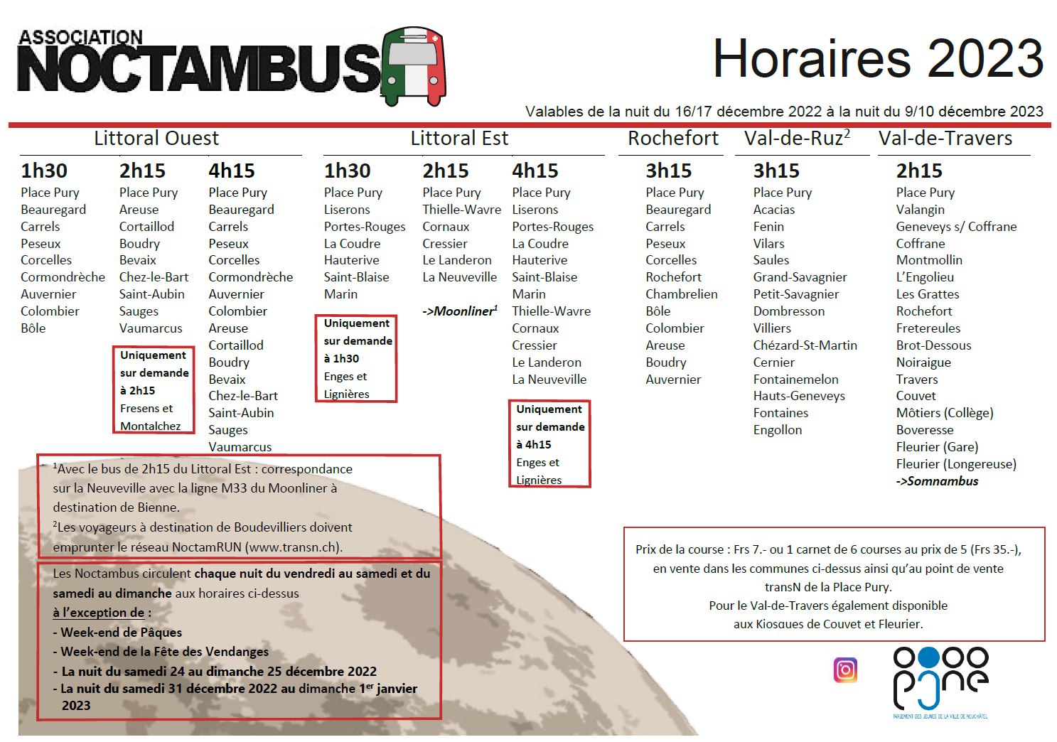 Horaire du Noctambus