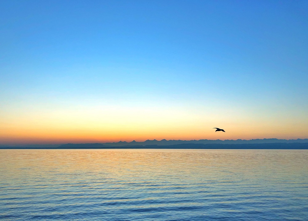 L'aube sur le lac de Neuchâtel