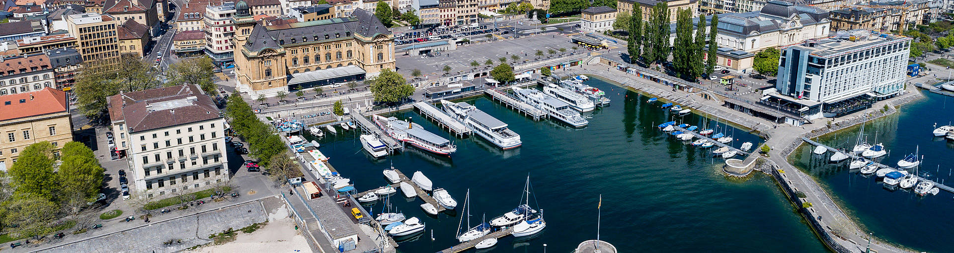 Le port de Neuchâtel vu du ciel