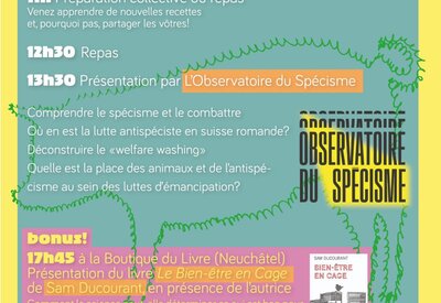 Atelier cuisine vegan et rencontre avec l’observatoire du specisme